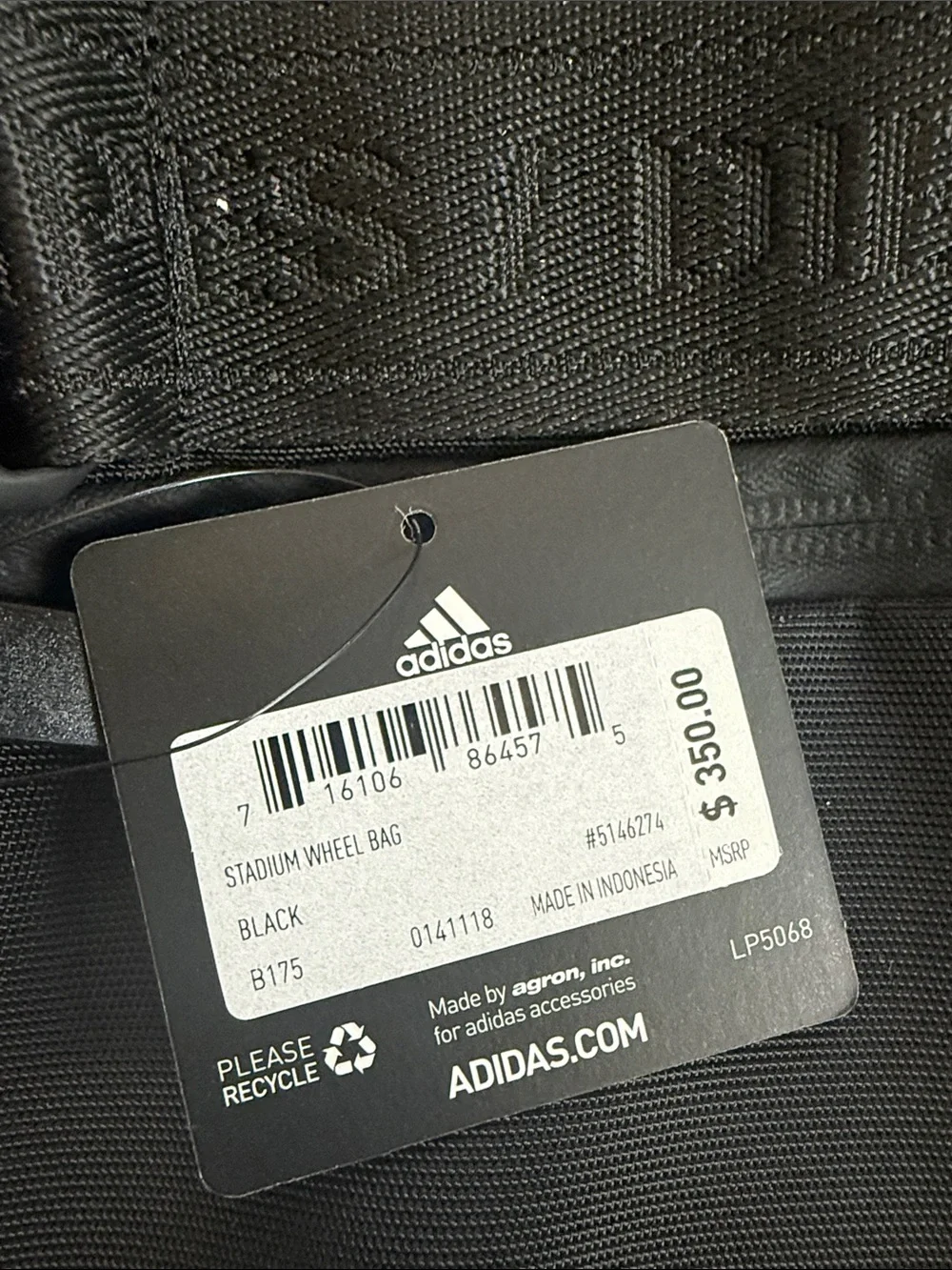 Adidas stadium wheel bag (carryon)